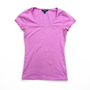 Vintage Ralph Lauren Pink Scoop Neck Slim‎ T-Shirt